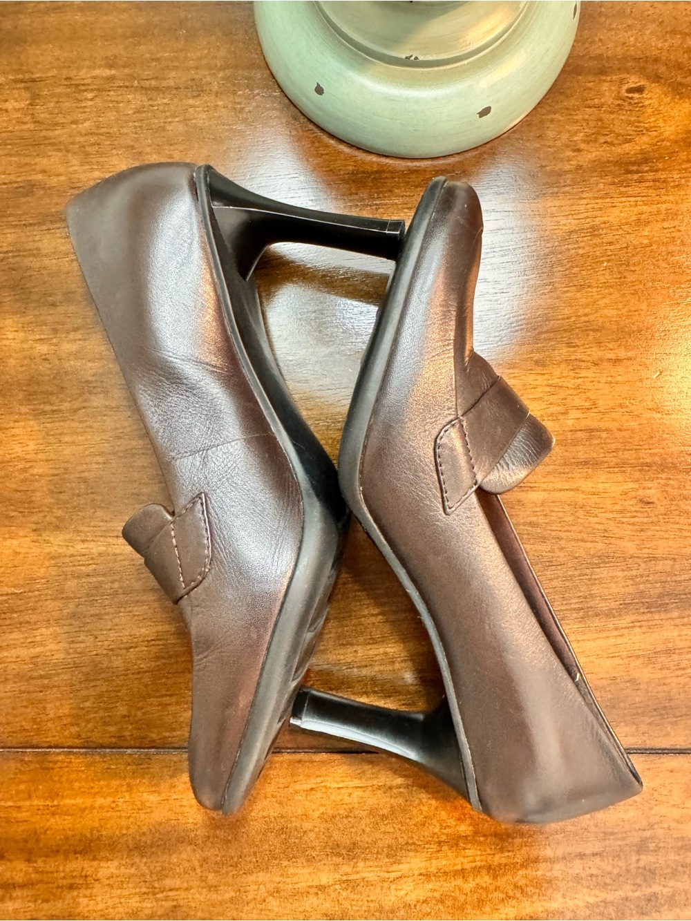 Apostrophe Dark Brown Leather Penny Loafers - Picture 2 of 5
